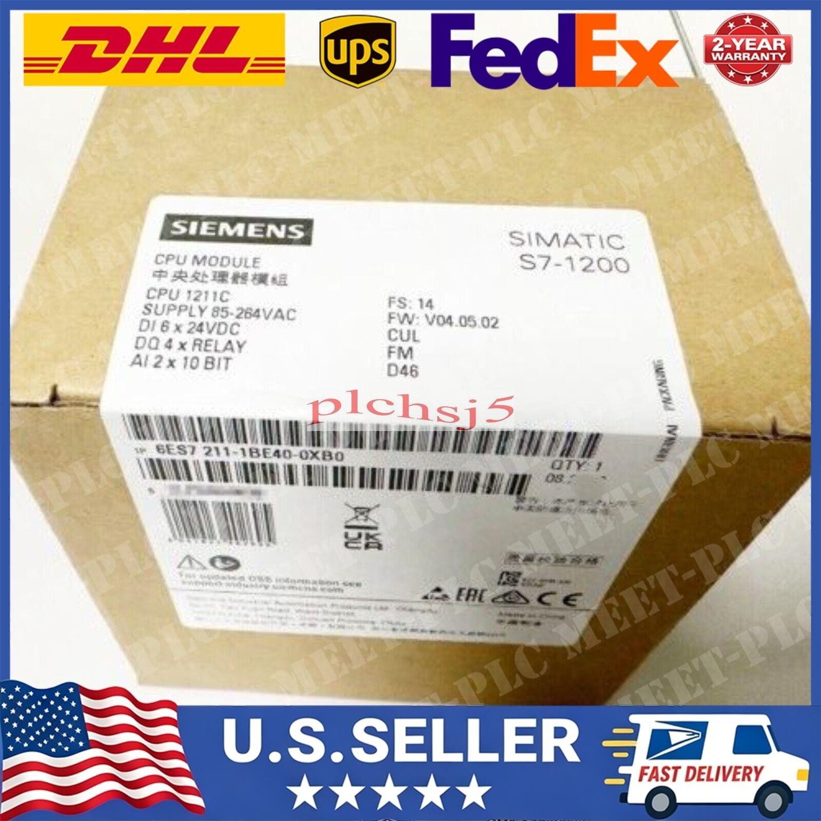 New Siemens 6ES7211-1BE40-0XB0 6ES72111BE400XB0 SIMATIC S7-1200 CPU 1211C