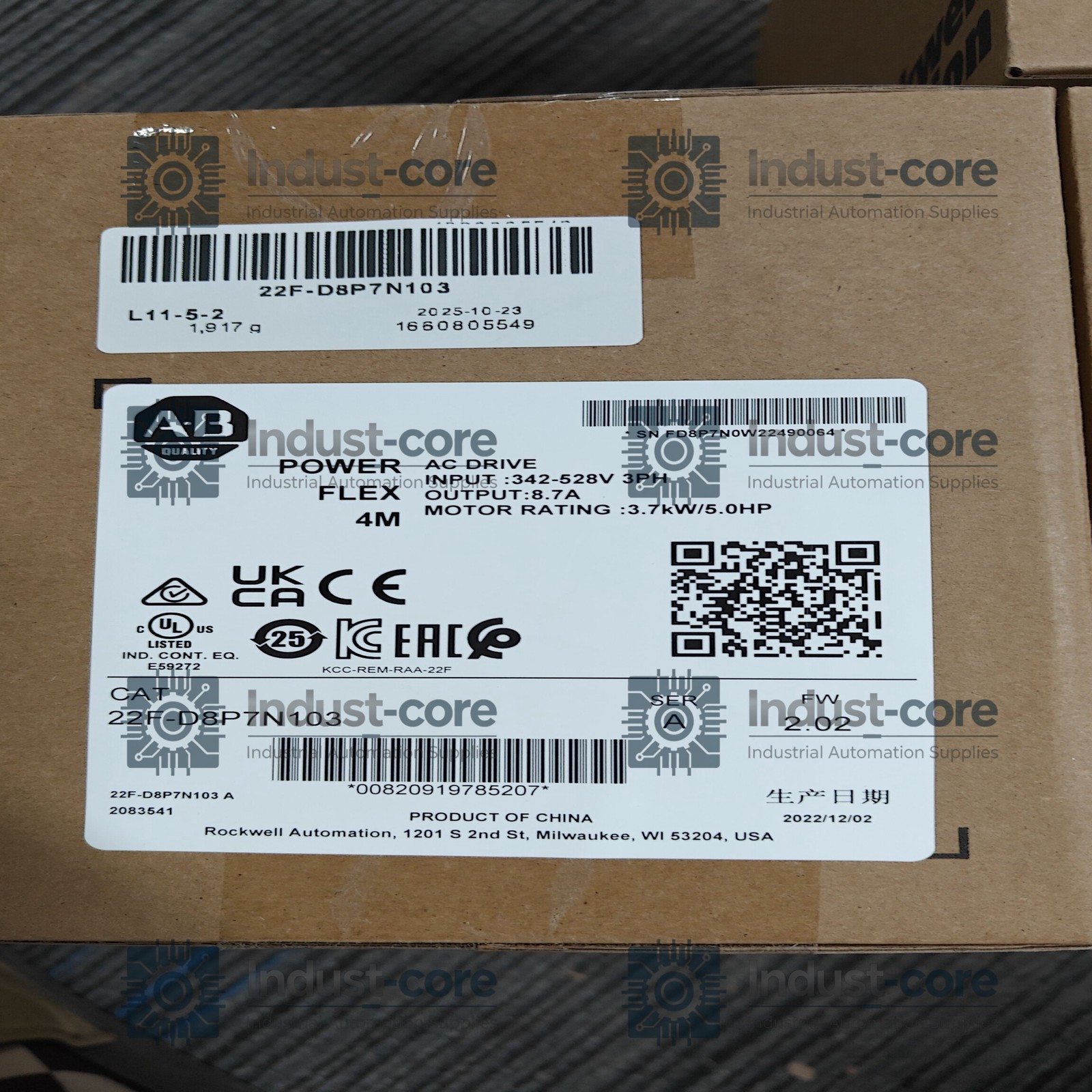 New 22F-D8P7N103 3.7KW 5HP AC Drive