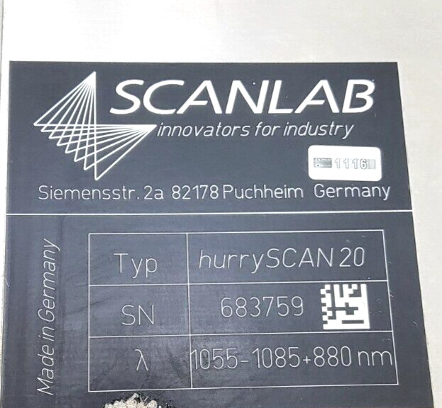 SCANLAB hurrySCAN20 + PK566AWM + SL-1064-170-255Q-D20-V2