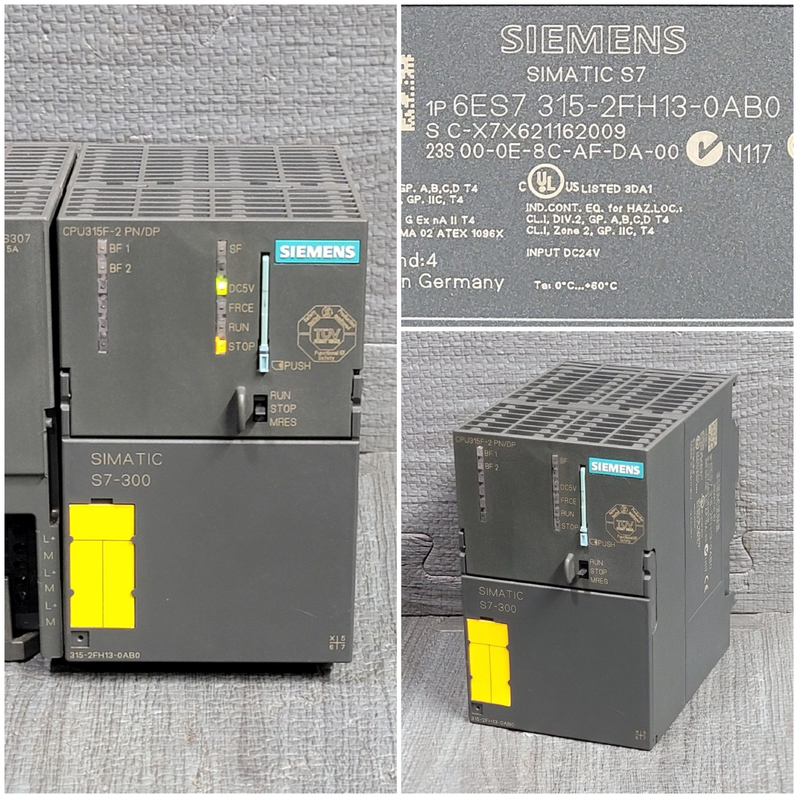 Siemens 6ES7315-2FH13-0AB0 Simatic S7-300 CPU Power Tested + Power Supply