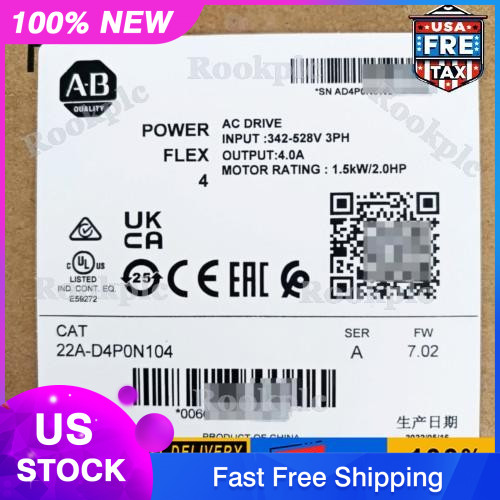 New Factory Sealed AB 22A-D4P0N104 PowerFlex 4 1.5kW 2.0HP AC Drive US Free Tax