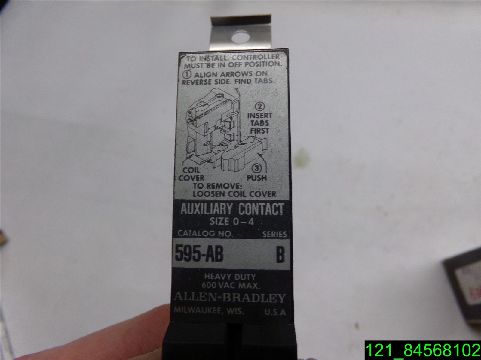 MISSING ONE SCREW: Allen Bradley 595-AB Auxillary Contact Series B
