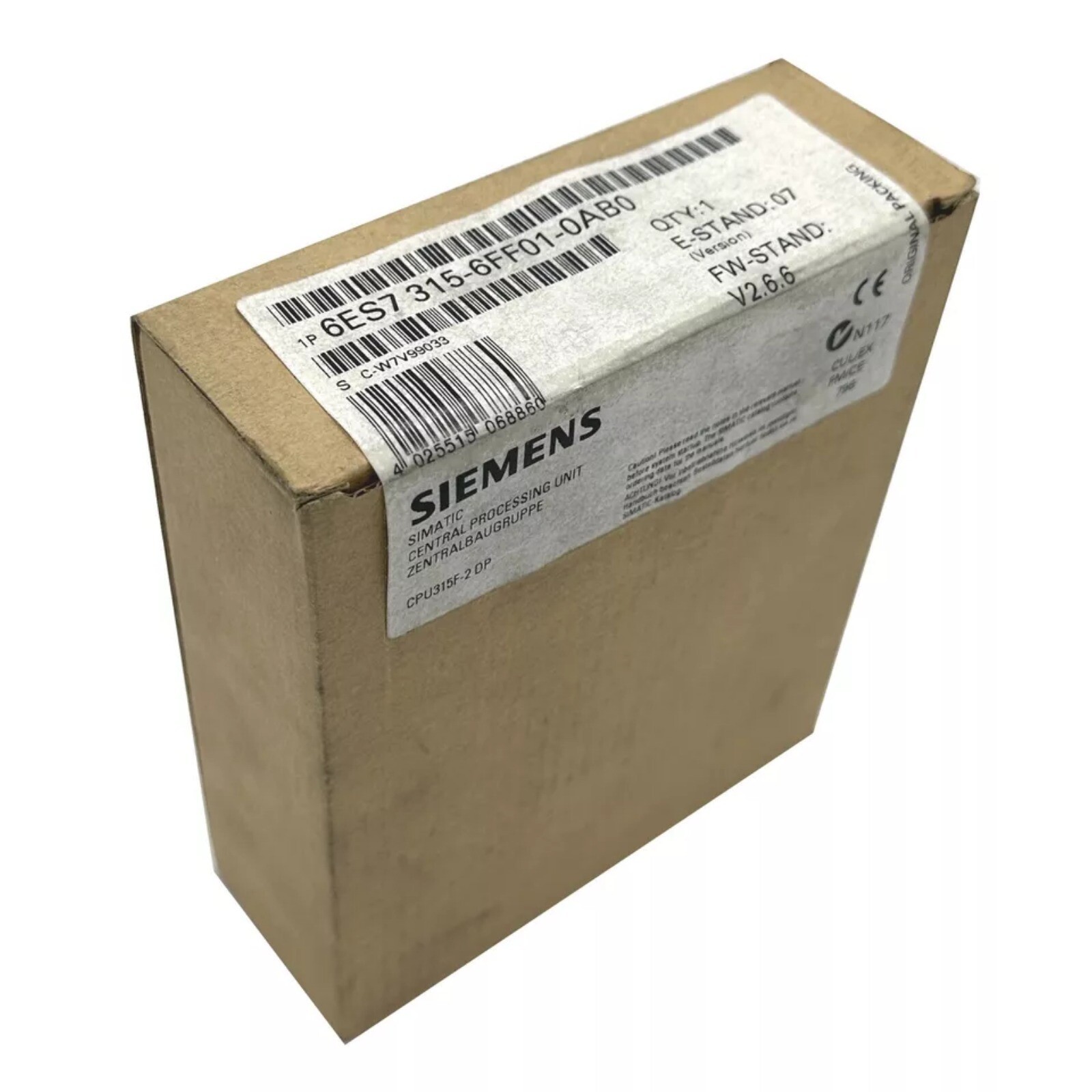 New Siemens 6ES7 315-6FF01-0AB0 6ES7315-6FF01-0AB0 SIMATIC S7-300 CPU 315F