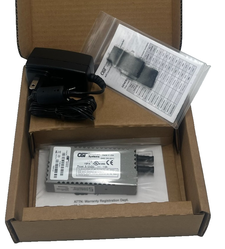 Omnitron 1100-0-1 miConverter 10/100 Ethernet Fiber Media Converter | ST MM 5km