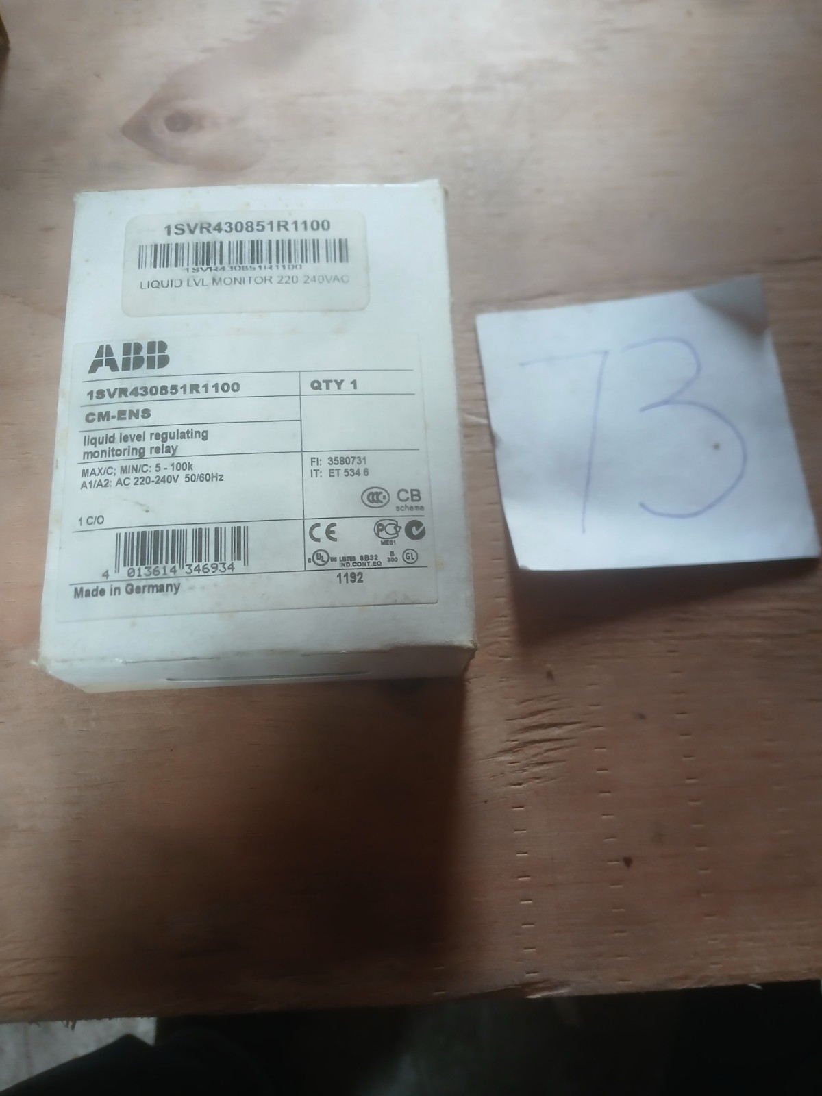 New ABB CM-ENS CM-ENS 1SVR430851R1100 Level Monitor