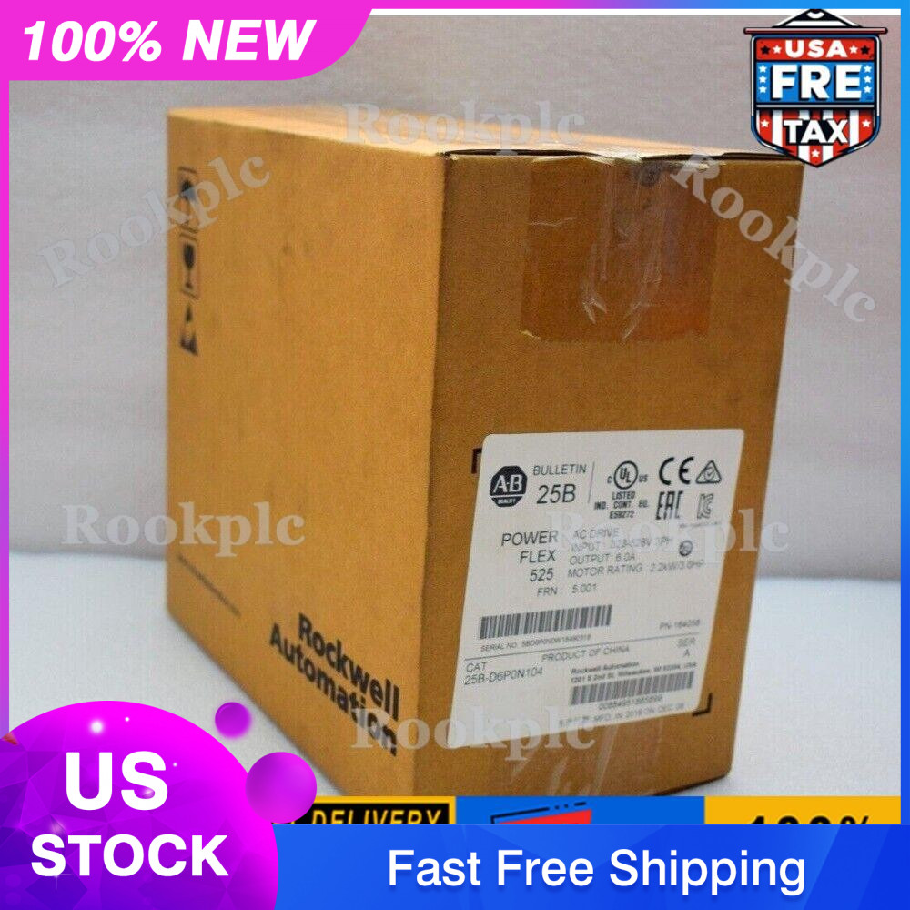 ‎️‍ NEW Factory Sealed AB 25B-D6P0N104 PowerFlex 525 AC DRIVE US Free Tax