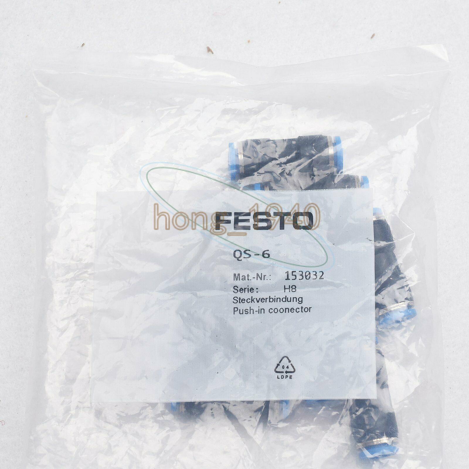 10PCS Festo connector QS-6 153032 New