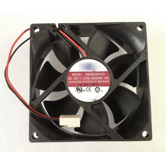 8CM DS08025R12U DC 12V 0.7A 80*80*25mm 8CM 2-wire CPU cooling fan