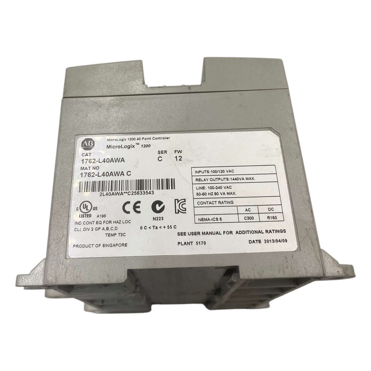 Controlador Micrologix Allen-Bradley 1762-L40AWA