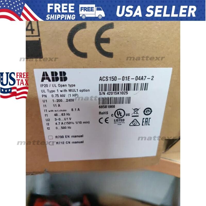 1PC New ABB ACS150-01E-04A7-2 Inverter 0.75KW 220V Fast Shipping US Free TAX