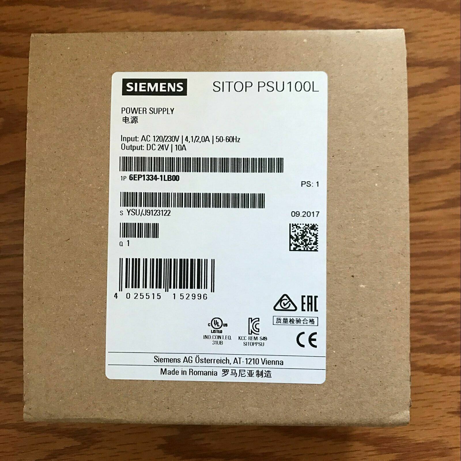 Siemens 6EP1334-1LB00 24V 10A 240W Power Supply 6EP1334-1LB00 24VDC 1PC New