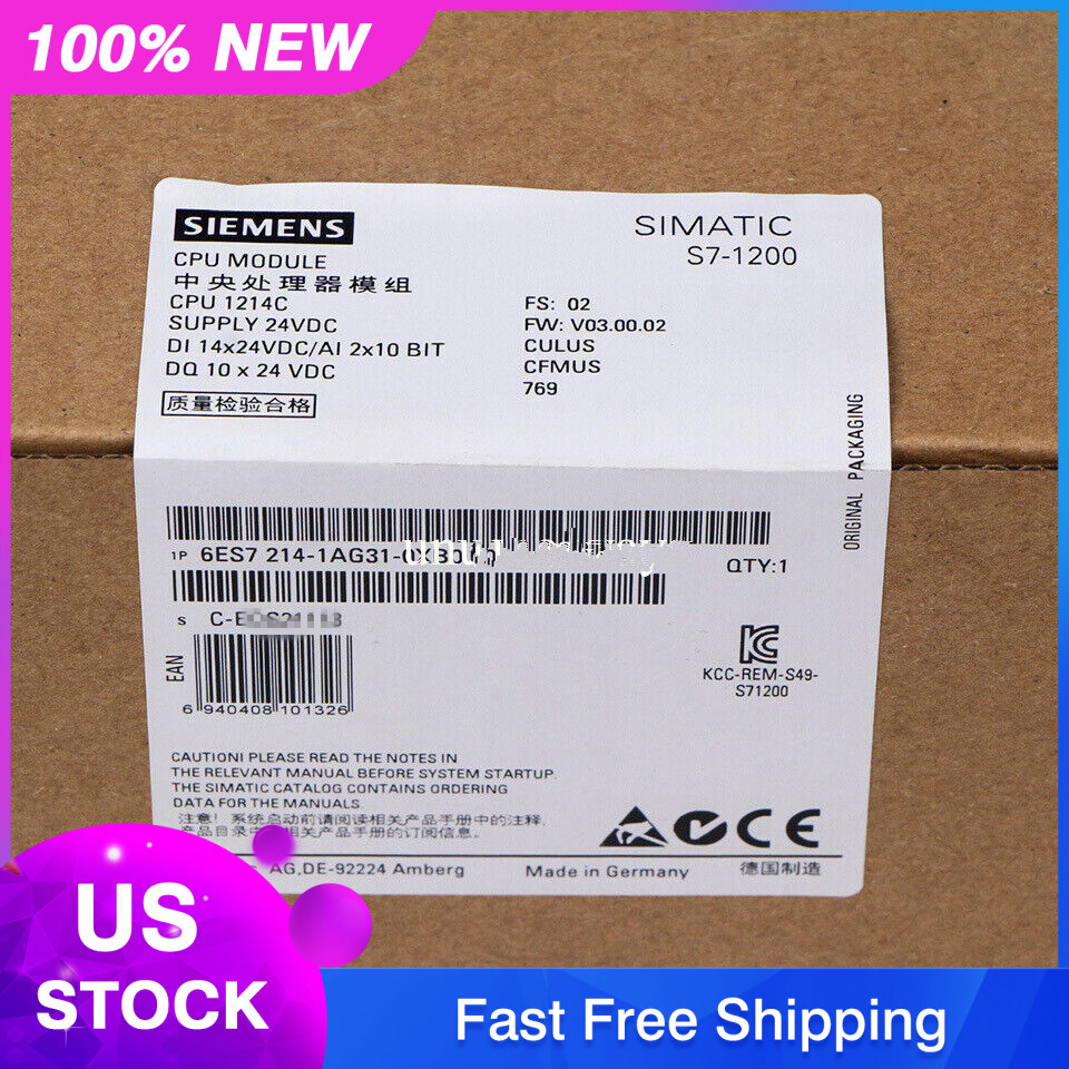 6ES7 214-1AG31-0XB0 PRO SIEMENS CPU 6ES7214-1AG31-0XB0 S7-1200 CPU 1214C