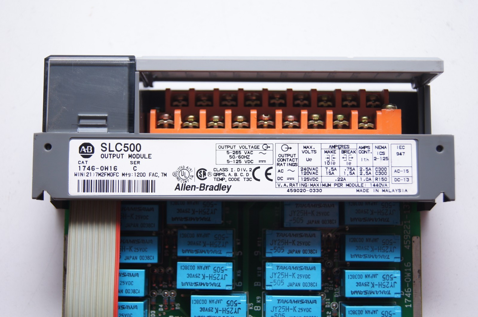 Allen Bradley SLC 500 10 Slot Rack 4x 1746-IB16 3x 1746-OW1 1x 1747-L541