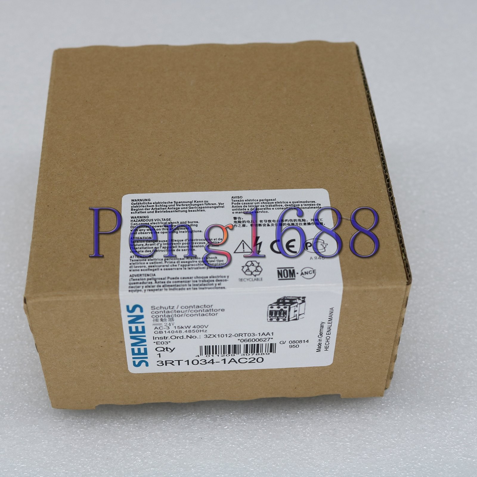 SIEMENS NEW Sirius 3RT1034-1AC20 3RT10341AC20 AC-3 24V 3P S2 Contactor
