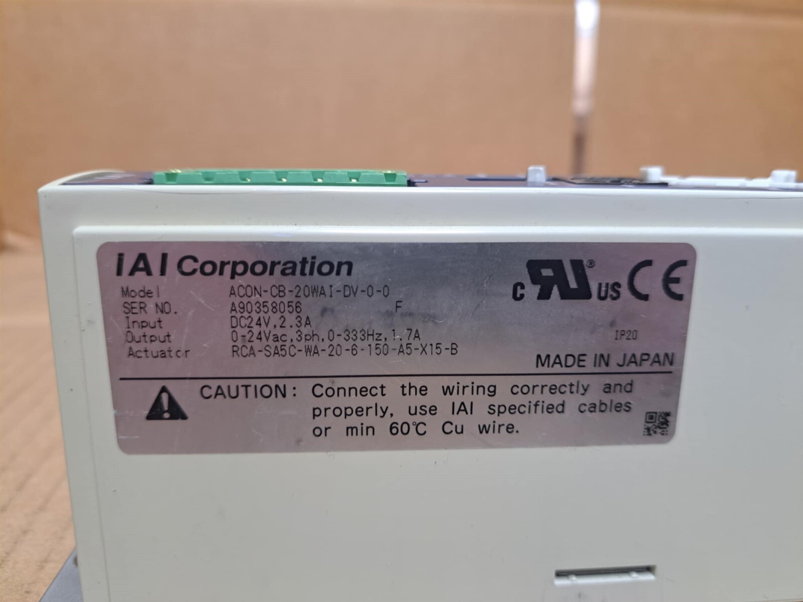IAI Corporation Controller Model ACON-CB-20WAIHA-DV-0-0
