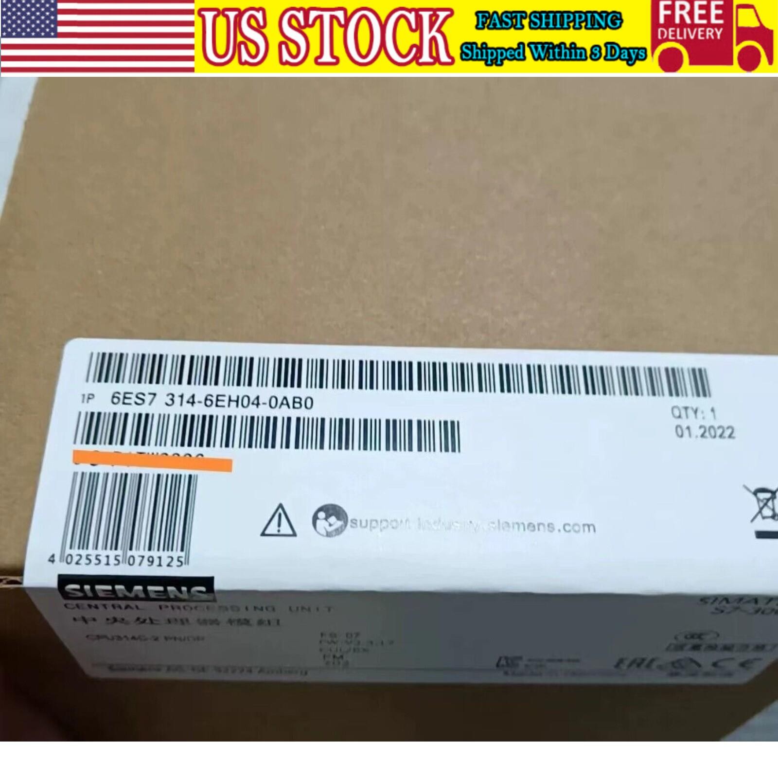 New Siemens 6ES7314-6EH04-0AB0 6ES73146EH040AB0 S7-300, CPU 314C-2PN/DP