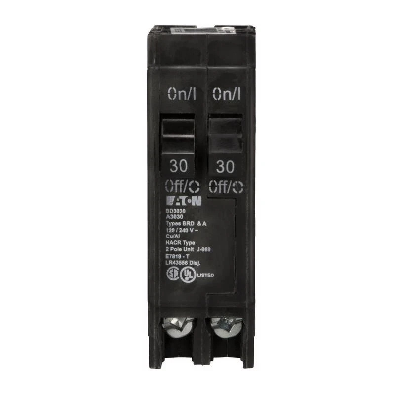 Eaton BD3030 Cutler-Hammer 30/30A 120/240V Tandem 2-Pole Circuit Breaker 3 H in.
