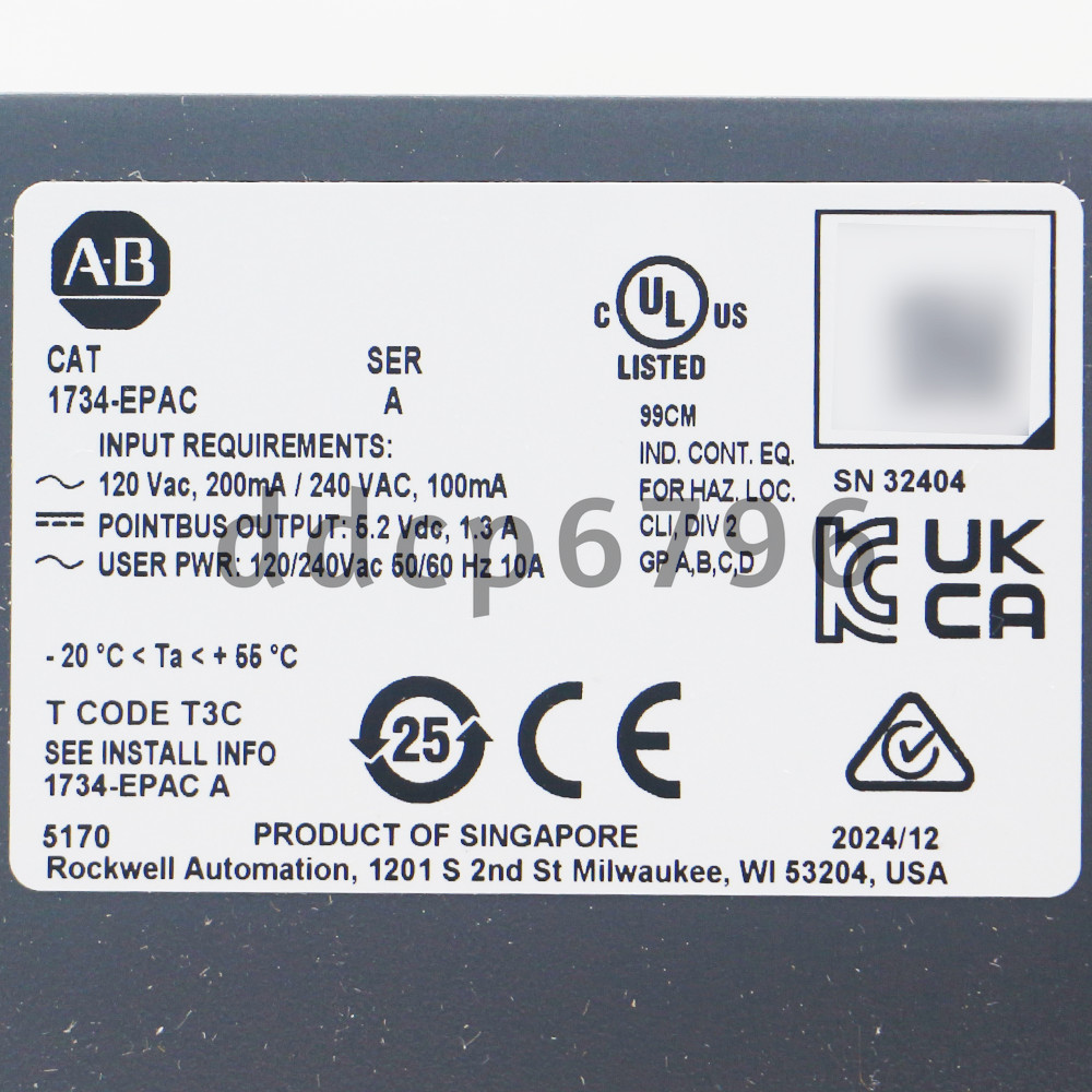 Allen Bradley 1734-EPAC — 120V AC POINT I/O Extension Power Module New Brand AB