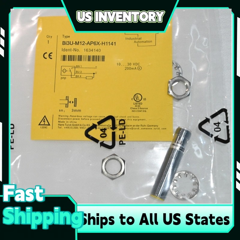 TURCK BI3U-M12-AP6X-H1141 New Inductive 3mm PNP 4Pin IP67 US Stock Fast Delivery