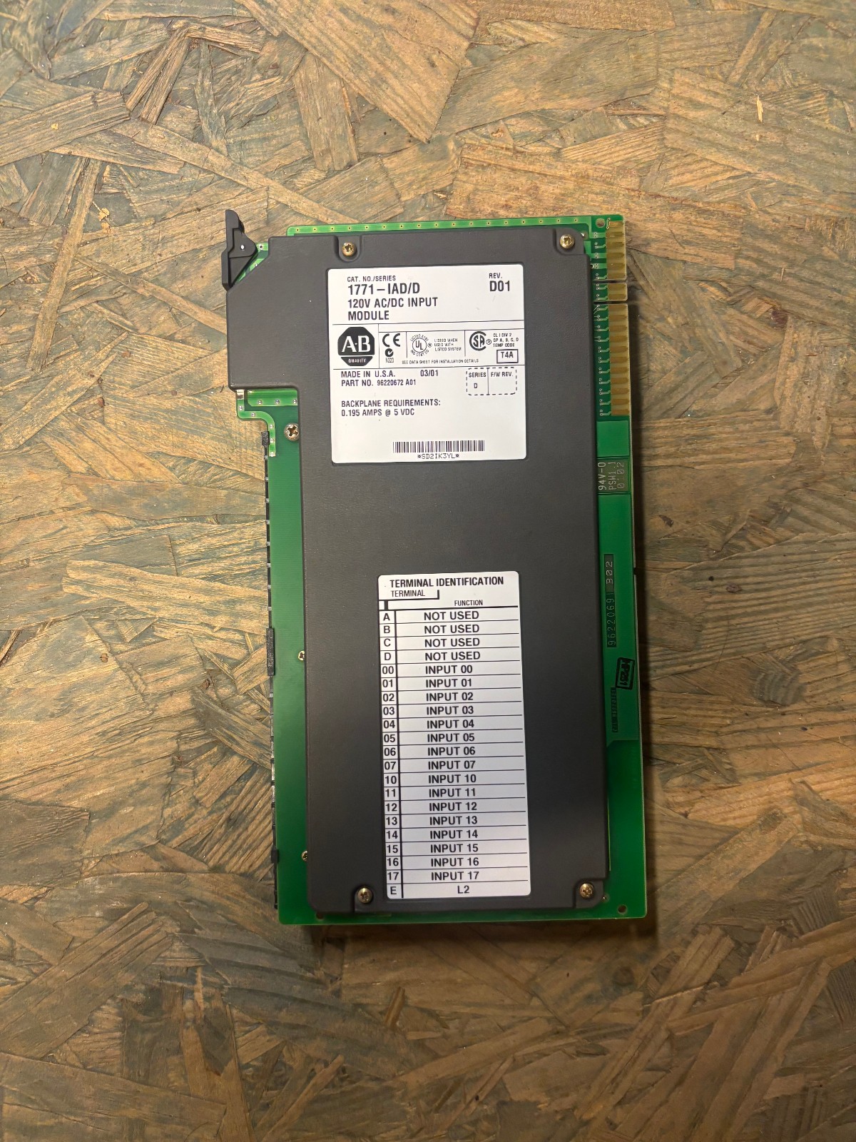 Allen-Bradley 1771IAD C 120V AC/DC Input Module