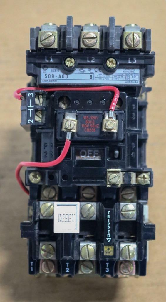 Allen-Bradley 509-AOD SerB Size 0 Full Voltage Starter,w/595-A Aux