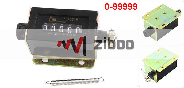 D67-F Plastic Shell 5 Digits Mechanical Pulling Counter Gold Tone 8 x 4.6×3.4cm✦