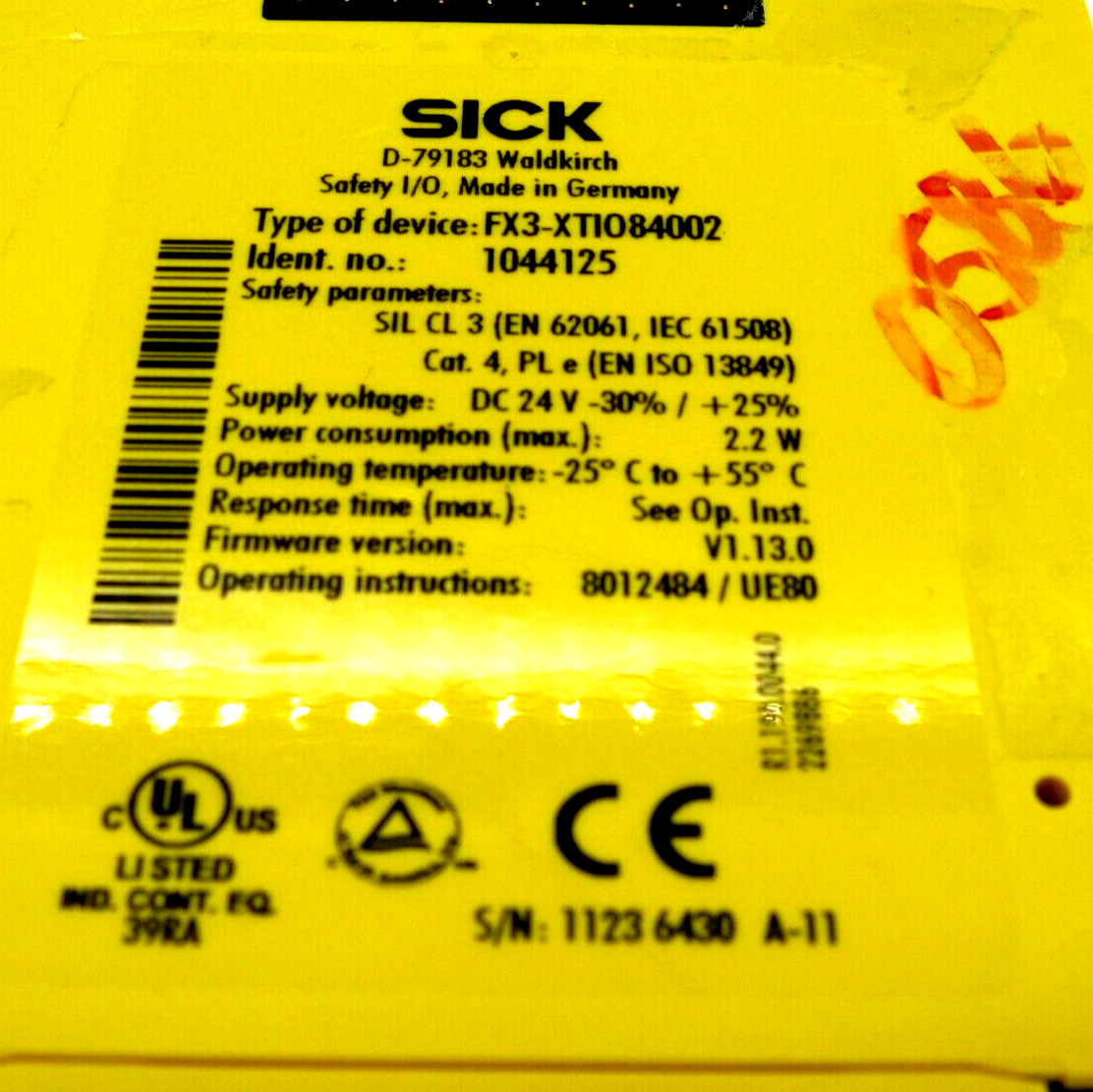 NEW SICK 1044125 SAFETY CONTROLLER FX3-XTIO84002