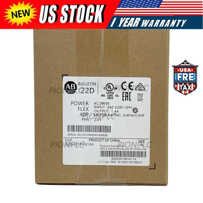 New Allen-Bradley 22D-D1P4N104 PowerFlex 40 0.4kW 0.5Hp AC Drive 22DD1P4N104
