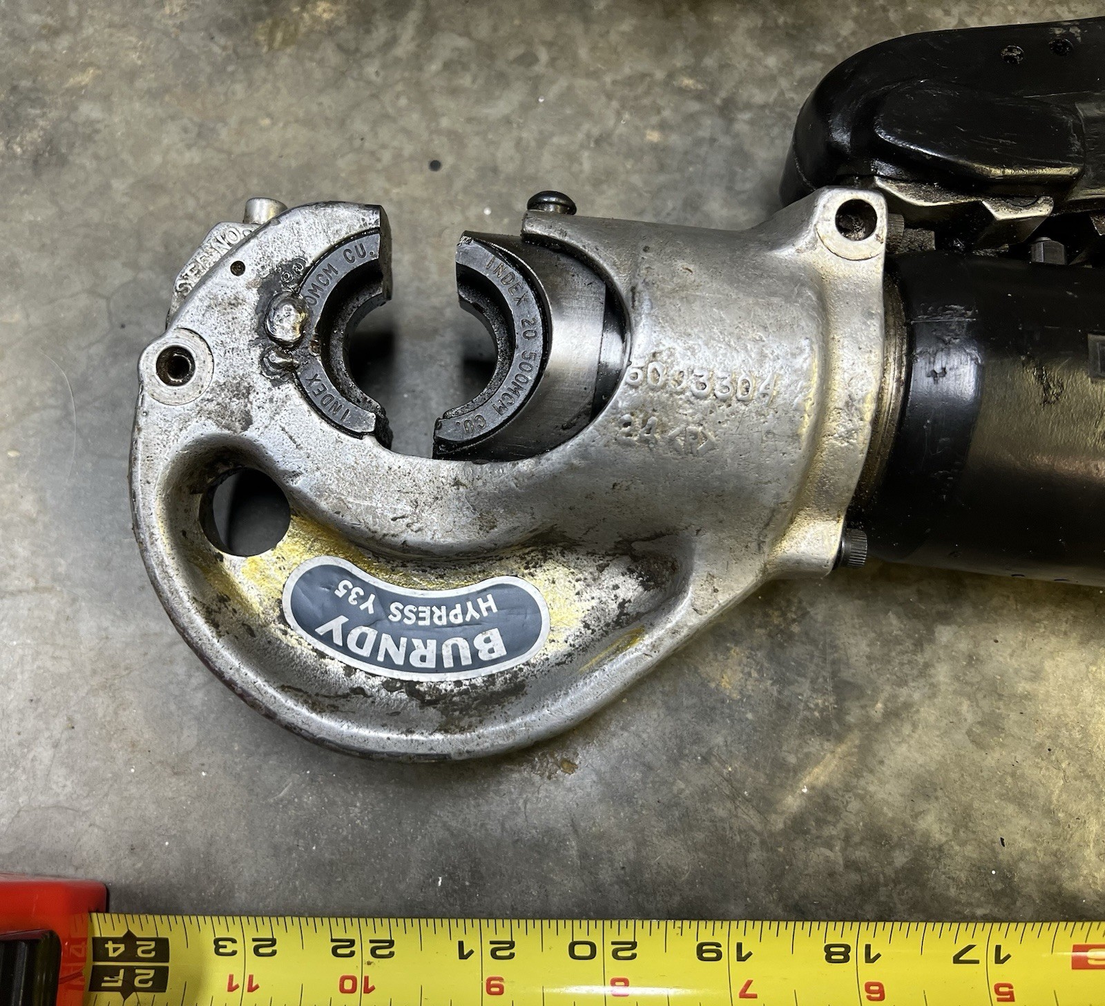Burndy Y35 Hypress Repair Tool With Dies And Case. Selling As Is, As Pictured