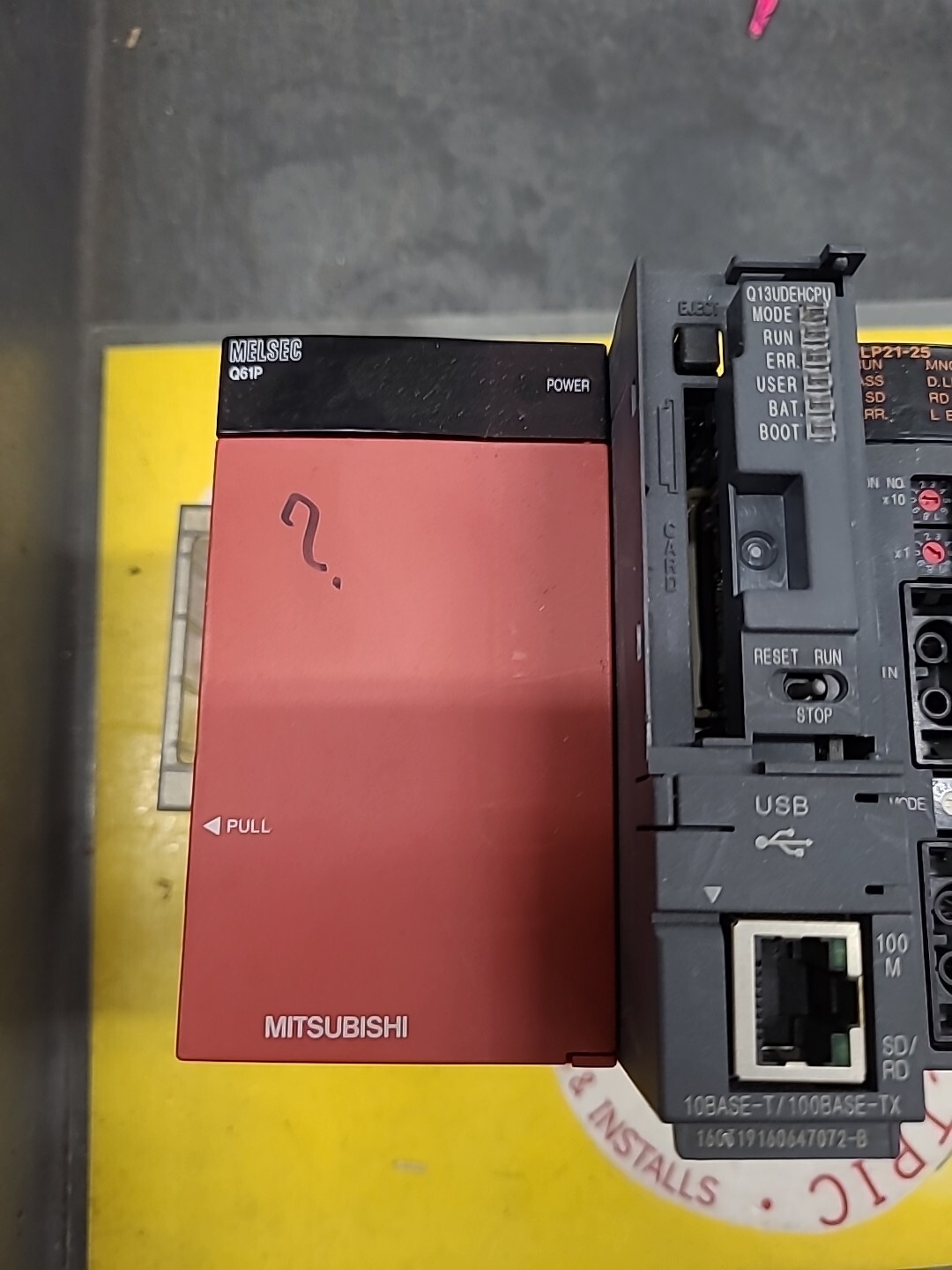 MELSEC MITSUBISHI CPU MODULE, Q312B BASE UNIT, Q61P POWER SUPPLY