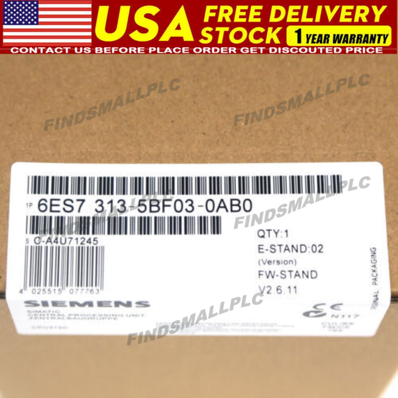 1PCS Siemens 6ES7313-5BF03-0AB0 CPU MODULE 6ES7 313-5BF03-0AB0 NEW IN BOX