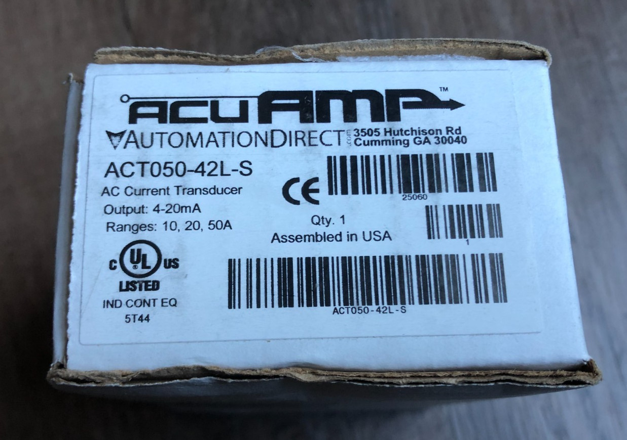New In Box: AcuAmp ACT050-42L-S Single-Phase Transducer, Automation Direct