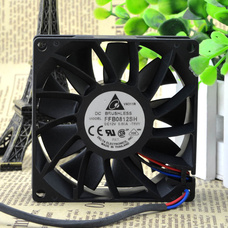 DELTA FFB0812SH 80x80x25MM 4500rpm 12VDC 0.6A 3-Wires Case Cooling Fan #