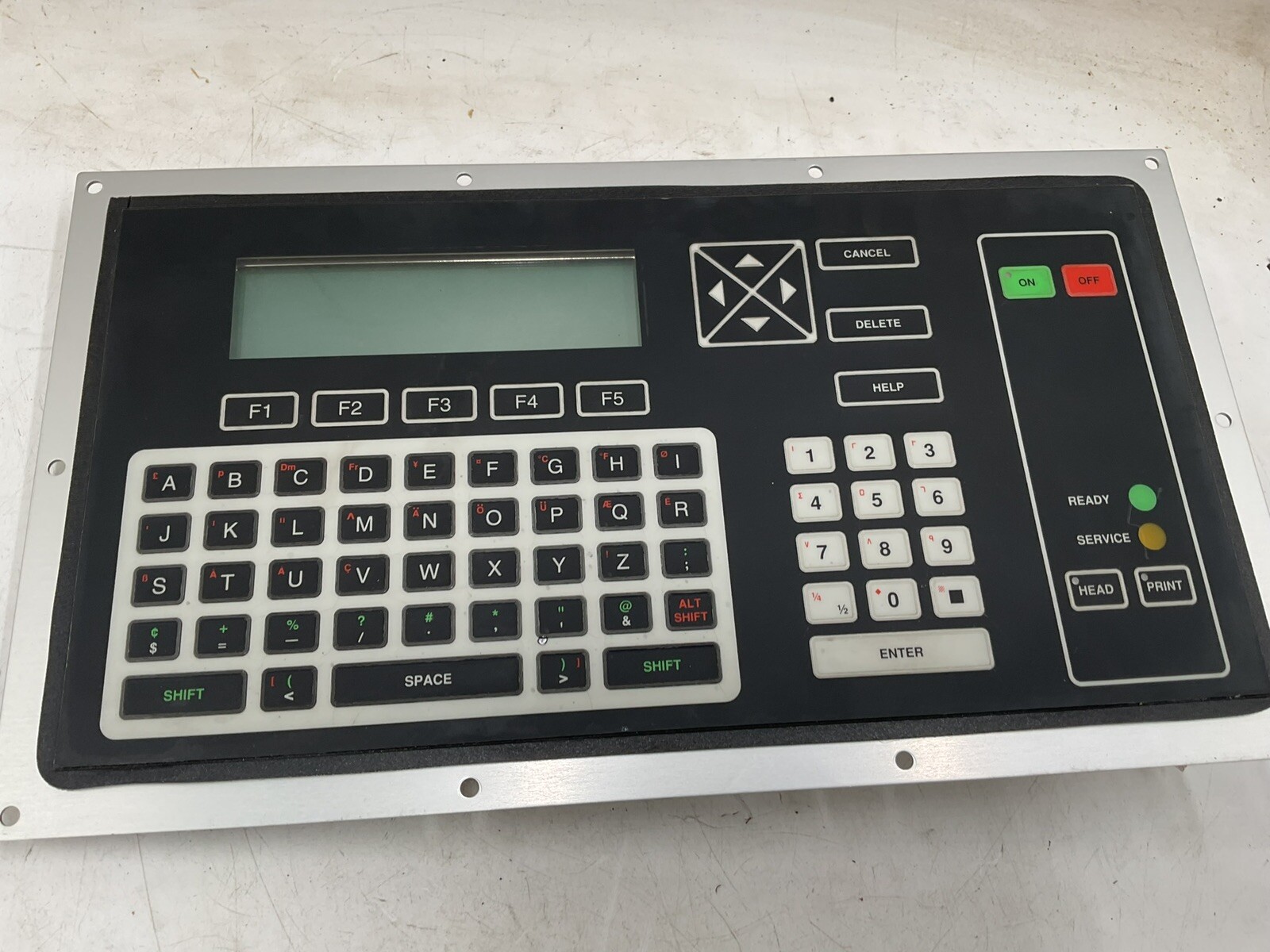 VIDEOJET EXCEL P keyboard screen control panel