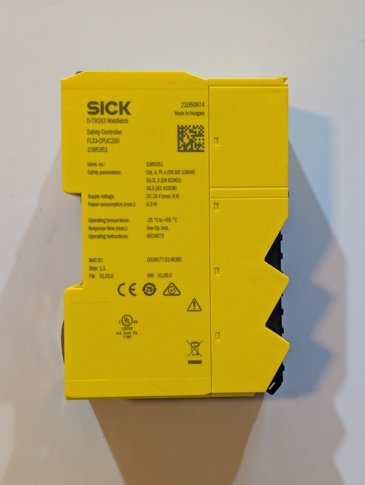 SICK D-79183 Waldkirch Safety Controller FLX3-CPUC200 1085351
