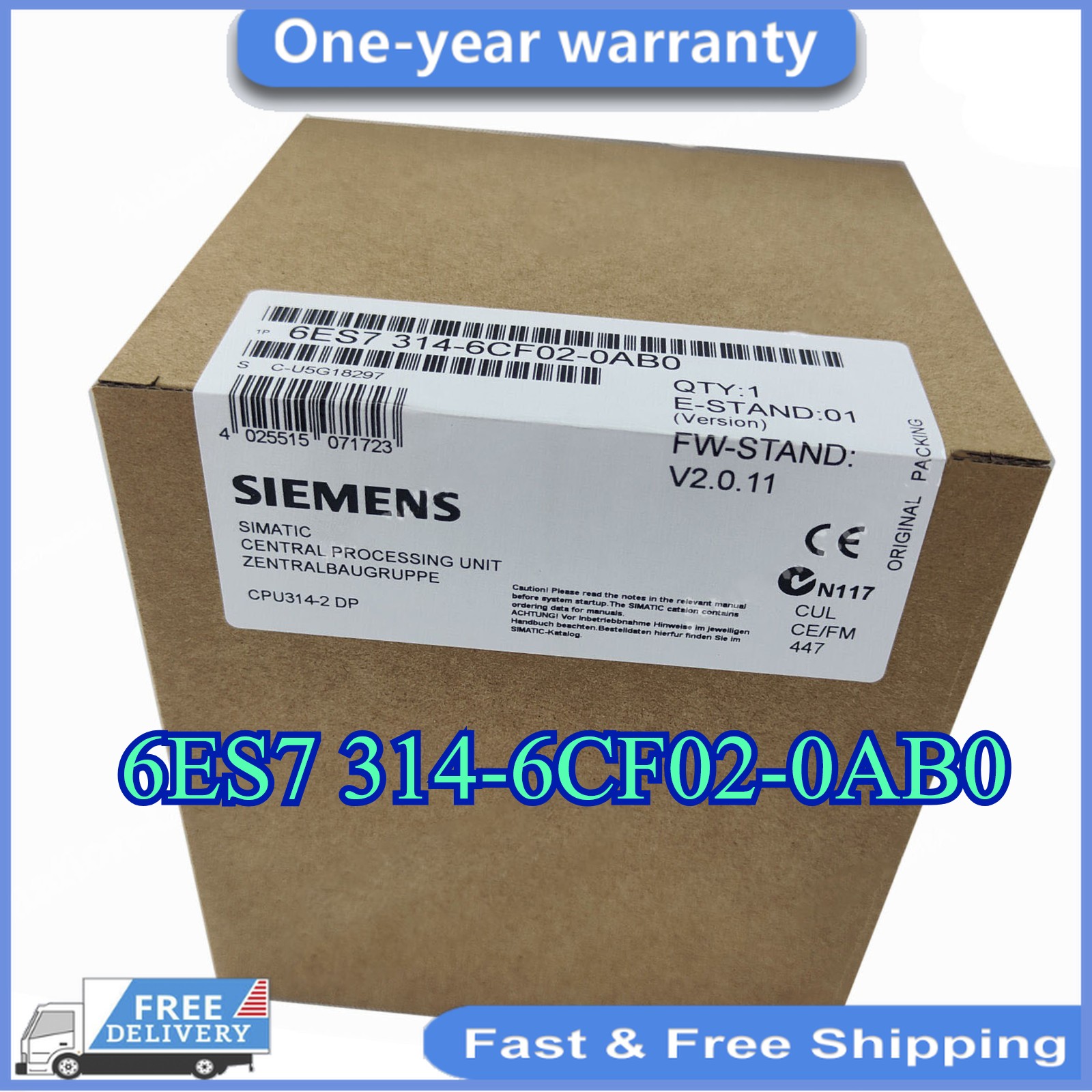 SIEMENS 6ES7 314-6CF02-0AB0 S7-300 CPU 314C-2DP 6ES7314-6CF02-0AB0 6CFO2-OABO