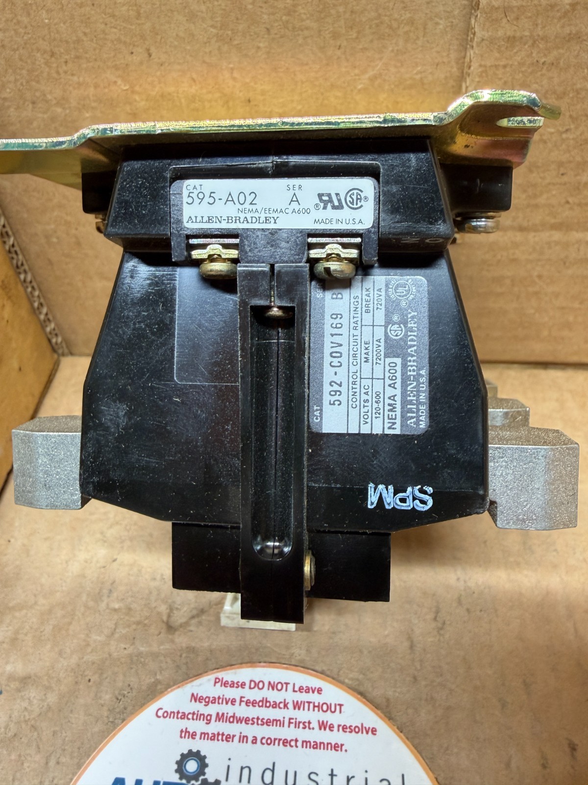 NEW AB 592-COV169 SER B 68AMP MANUAL RESET OPEN TYPE POLE 3 N.O-N.C ID: 341220
