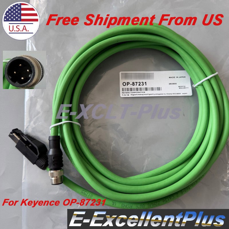 New For Keyence OP-87231 OP87231 Ethernet Communication Cordset Cable Line 5M US