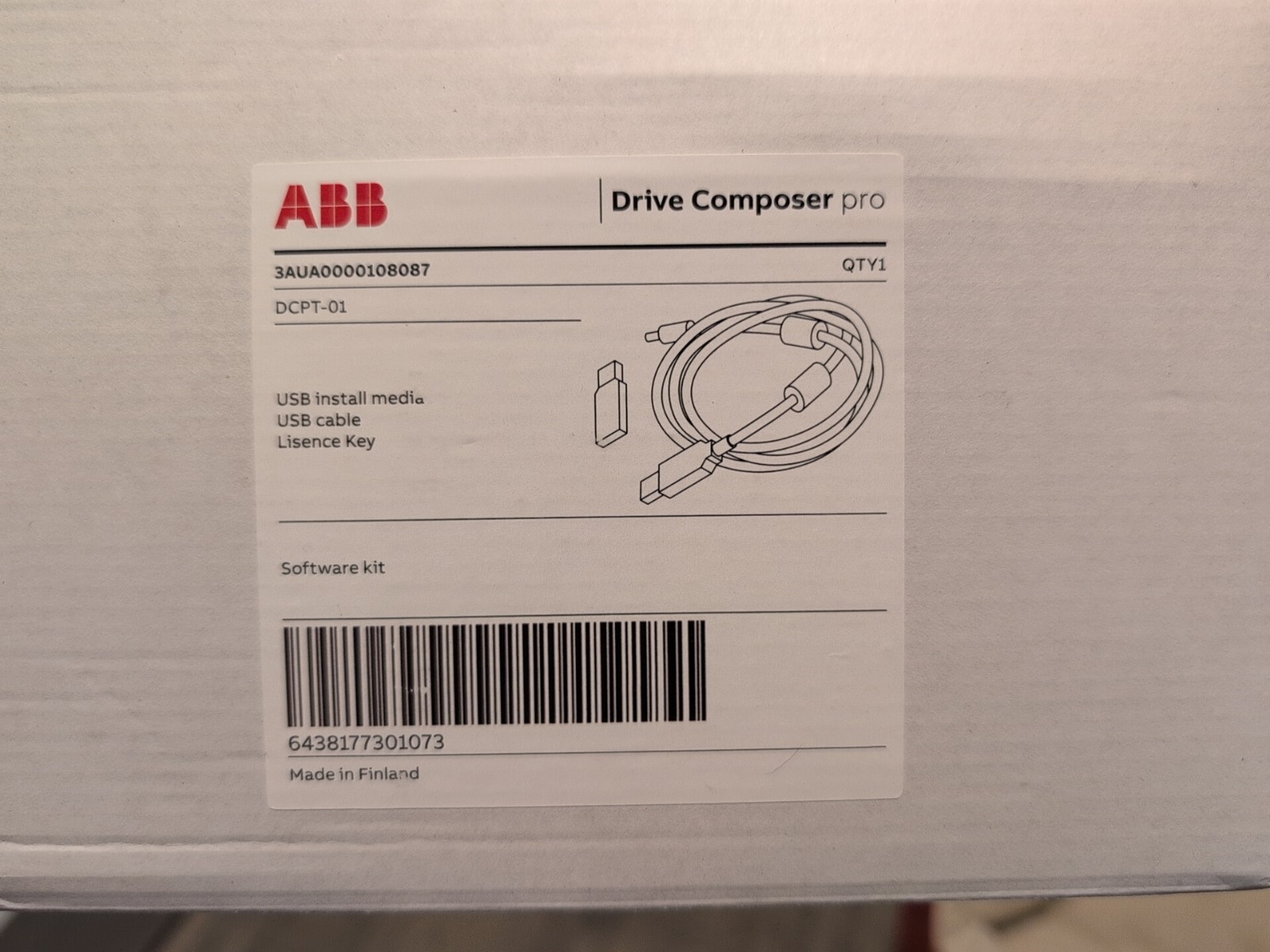 ABB USB DRIVE COMPOSER PRO 3AUA0000108087 DCPT-01 SOFTWARE KIT BRAND NEW