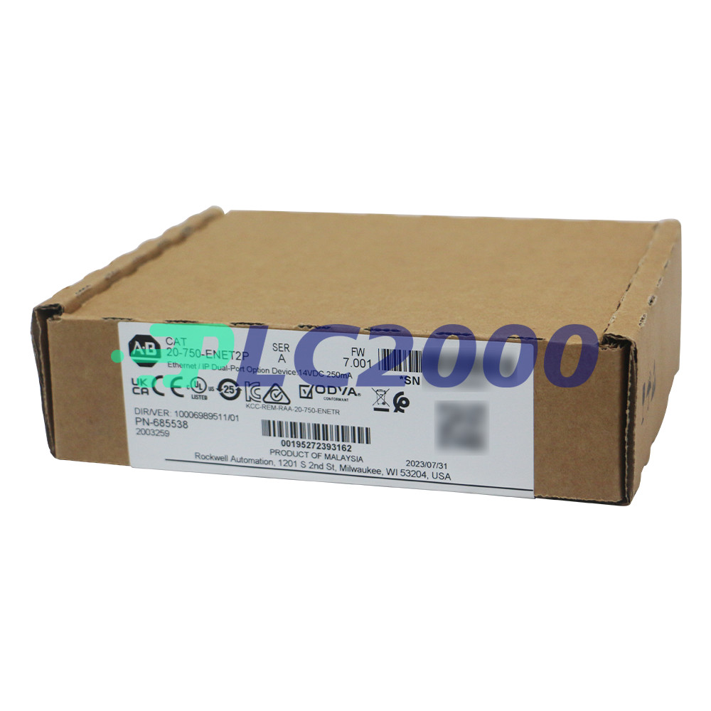 New Allen-Bradley 20-750-ENET2P Ethernet/IP Dual-port Option Device 20750ENET2P
