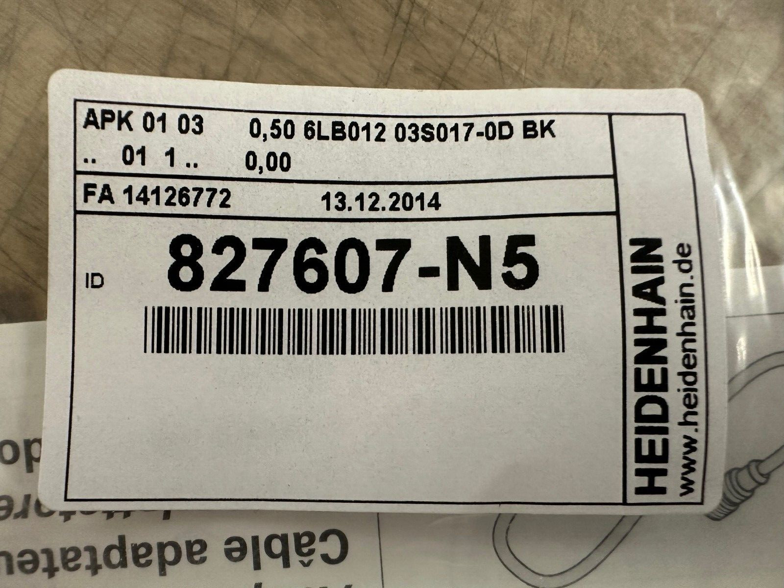 HEIDENHAIN adapter cable 0.50 meter ID 1119209-N5 ID 827607-N5 new in bag
