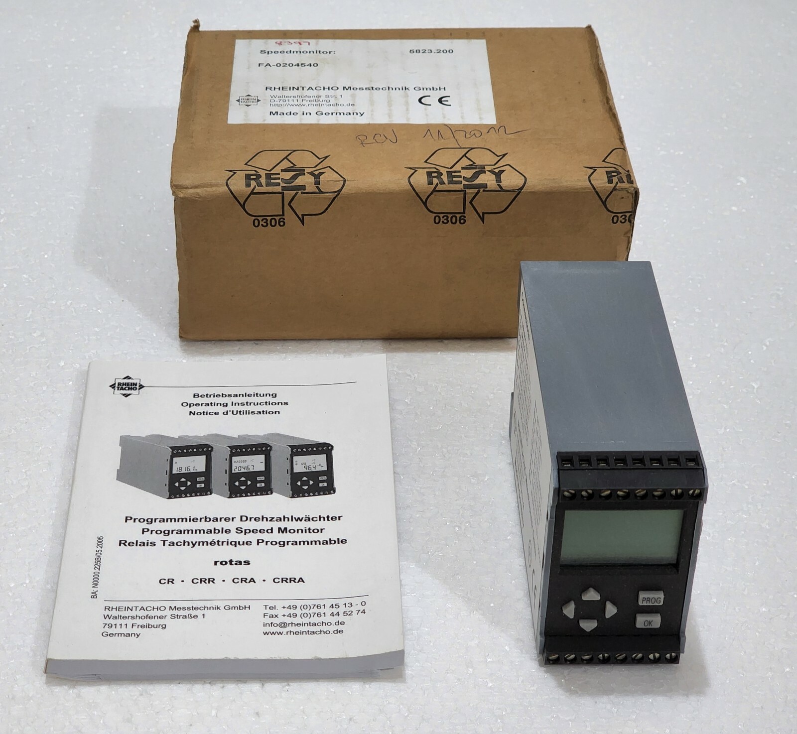 RHEINTACHO 5823.200 CRRA PROGRAMMABLE SPEED MONITOR FA-0204540