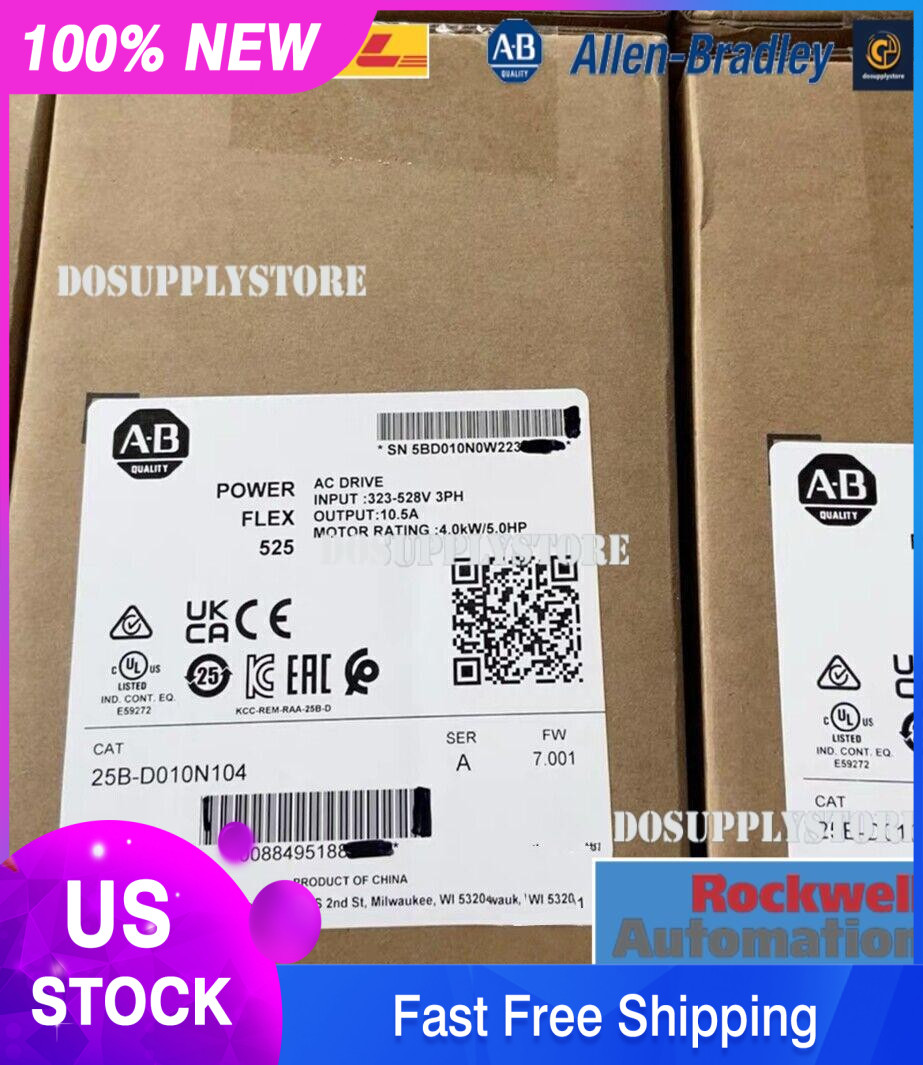 1pcs New AB 25B-D010N104 Powerflex 525 AC Drive 4KW 5HP 25BD010N104 DO
