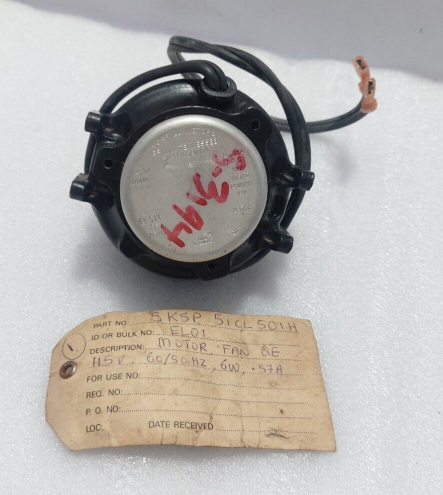 Morrill Motors SP-B403EMV16 Fan Motor 4.3W Output 0.39A 115 Volts 60/50Hz 145RPM