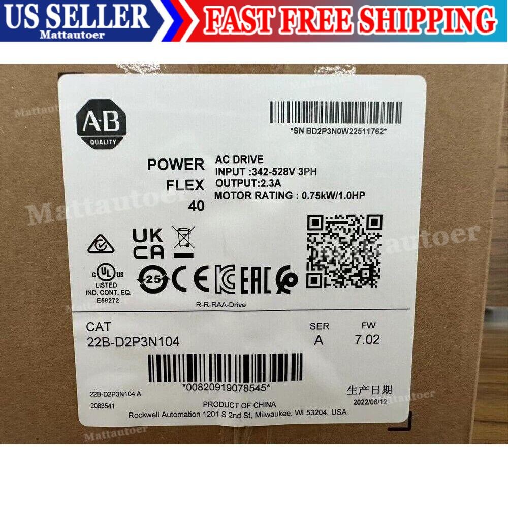 New Allen-Bradley 22B-D2P3N104 22BD2P3N104 PowerFlex 40 AC Drive US Free Tax