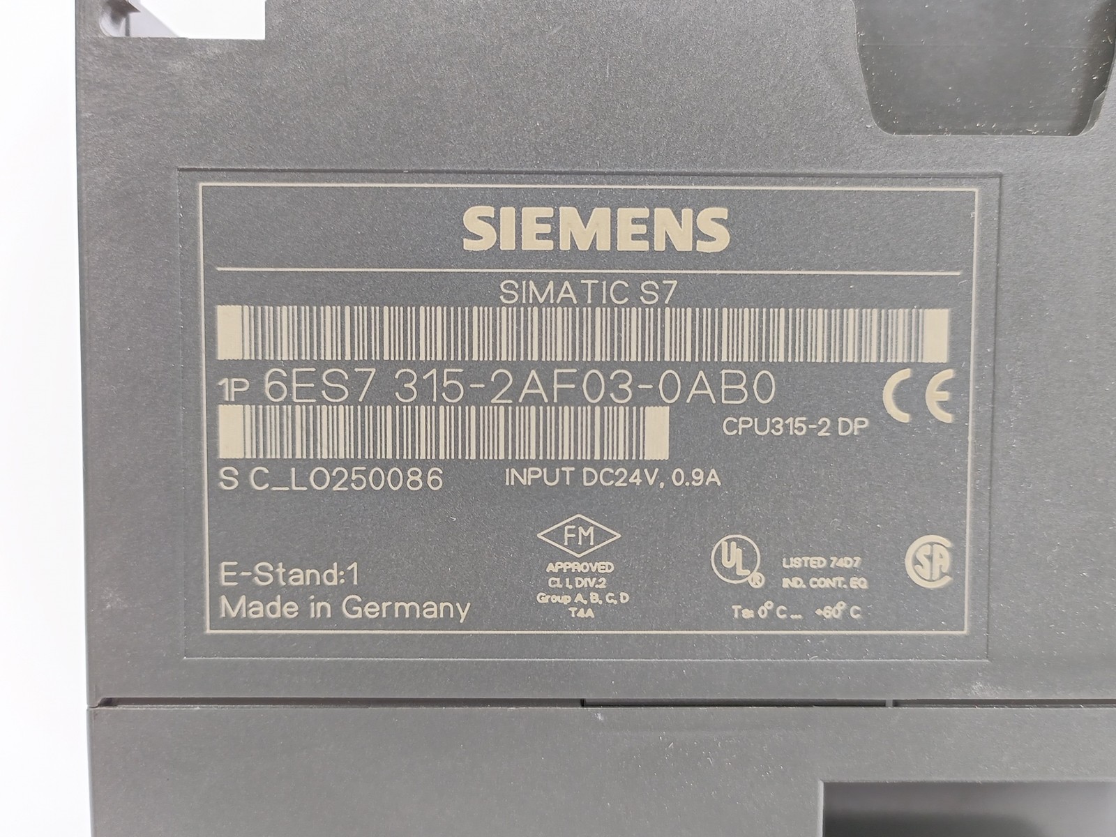 Siemens 6ES7315-2AF03-0AB0 Simatic S7-300 CPU315-2 DP