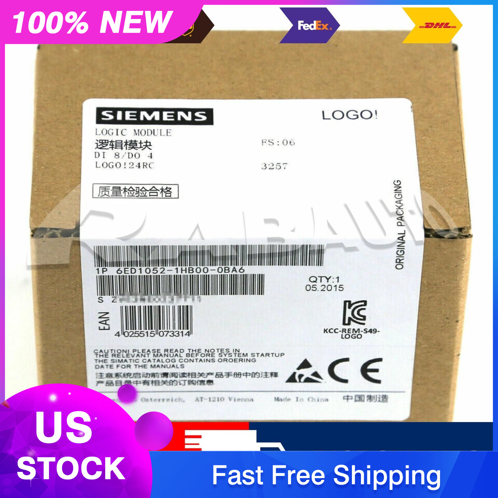 New Siemens 6ED1052-1HB00-0BA6 6ED1 052-1HB00-0BA6 LOGO 24RC logic module