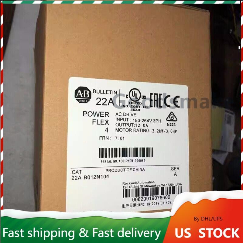 NEW Allen-Bradley 22A-B012N104 PowerFlex 4 2.2 kW 3 HP AC Drive