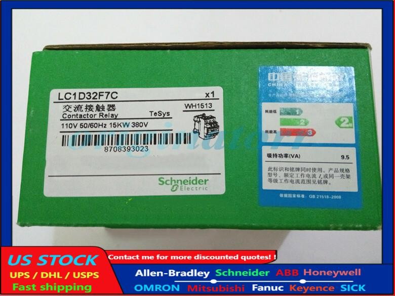 Schneider LC1D32F7C Telemecanique Contactor 32A 110V AC New In Box US Free TAX