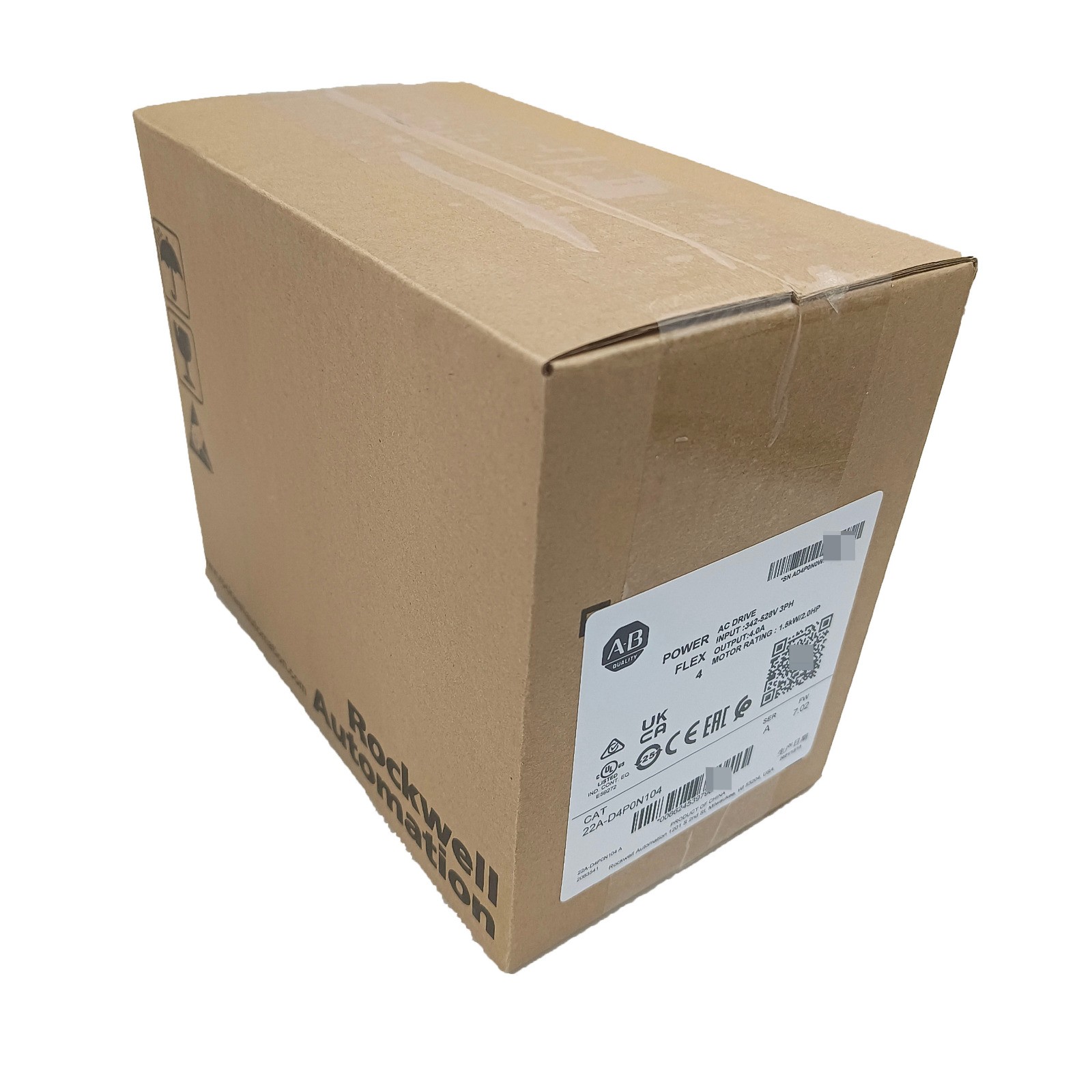 Sealed Allen-Bradley 22A-D4P0N104 SER A POWERFLEX 4 Catalog AC Drive US Free Tax